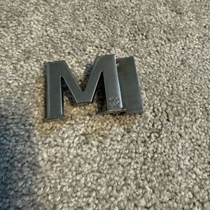 MCM Silver Tone Initial M Belt Buckle Letter M Designer Buckle